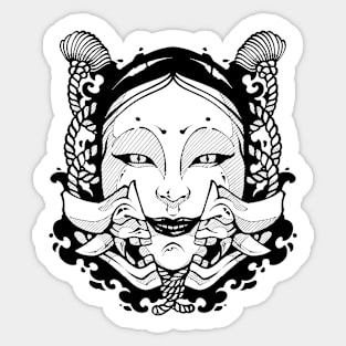 Japanese Oni X Noh Sticker